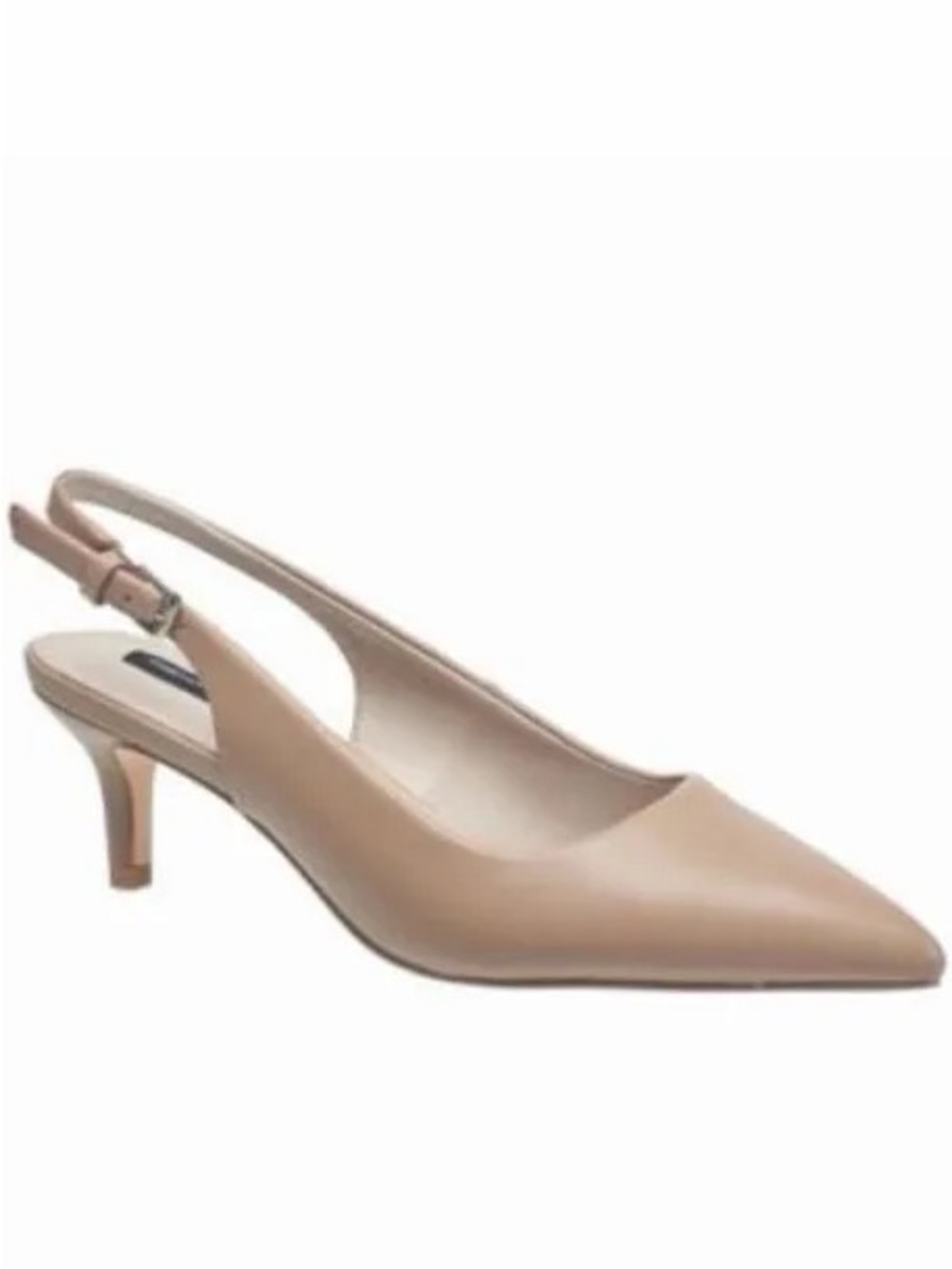 Nude/Taupe Pointed Slingback Heels - Picture 6 of 6